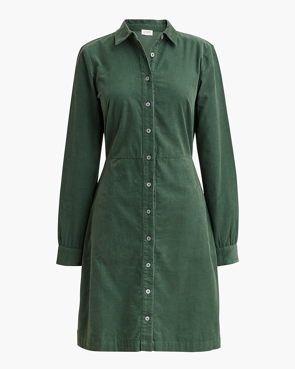 Long-sleeve button-up corduroy mini dress | J.Crew Factory