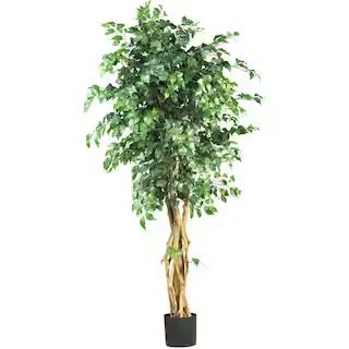 Nearly Natural 6 ft. Artificial Multi-Trunk Silk Ficus Tree 5216 - The Home Depot | The Home Depot