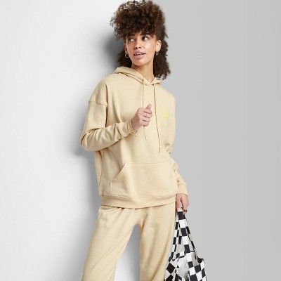 Women's Ascot + Hart Palm Tree Hooded Graphic Sweatshirt - Tan | Target