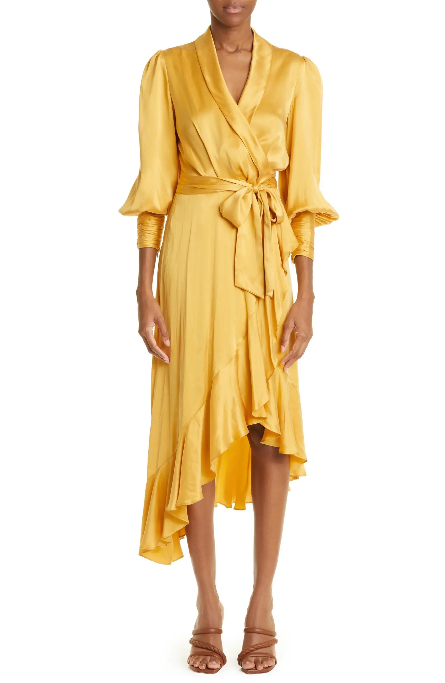 Long Sleeve Silk Wrap Dress | Nordstrom