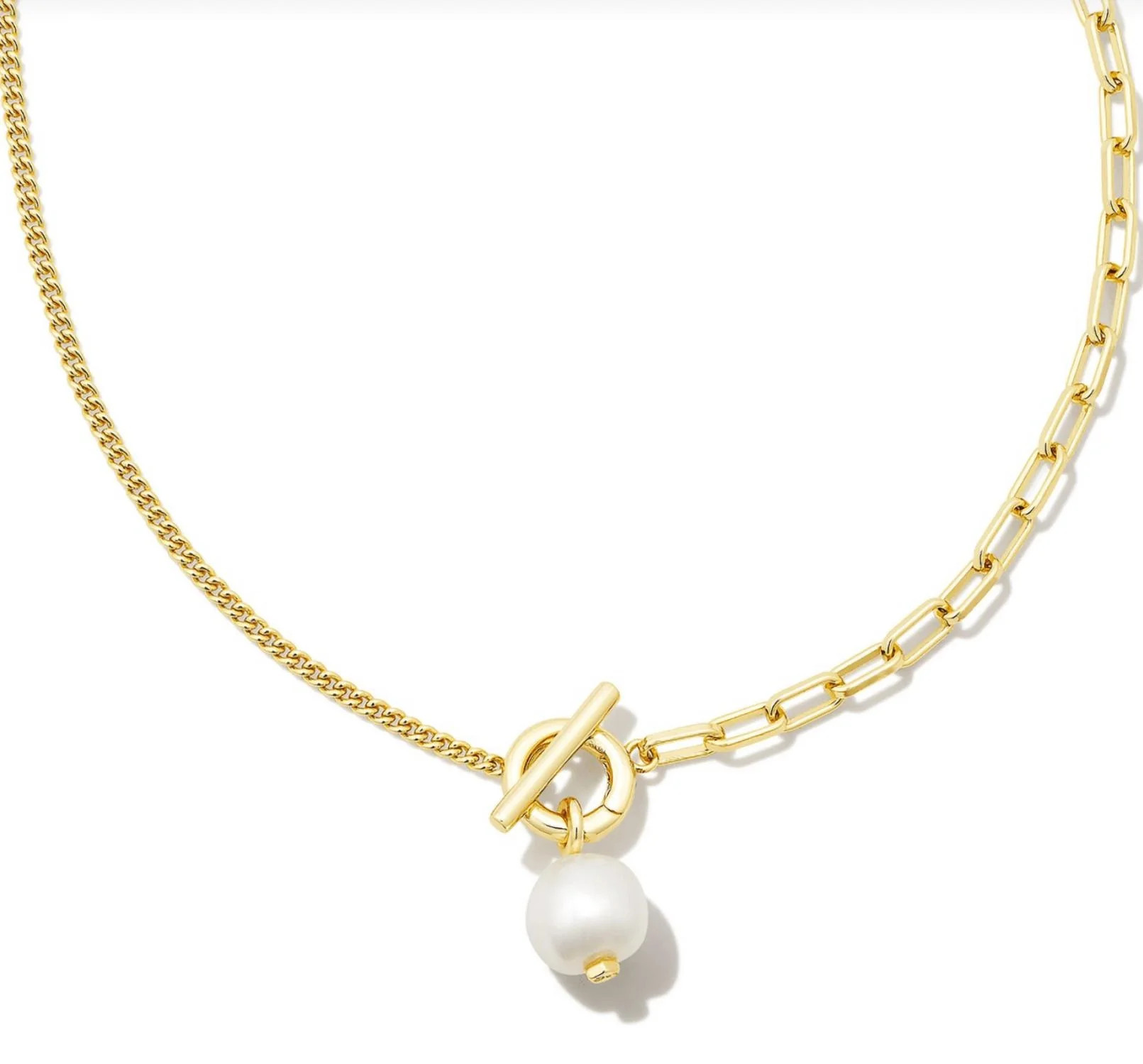 Leighton Pearl Chain Necklace In Gold | Shop Simon