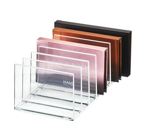 iDesign The Sarah Tanno Collection Plastic Cosmetics and Makeup Palette Organizer, 7-Compartment, Clear, 20.3 cm × 10.1 cm × 7.6 cm | Amazon (US)
