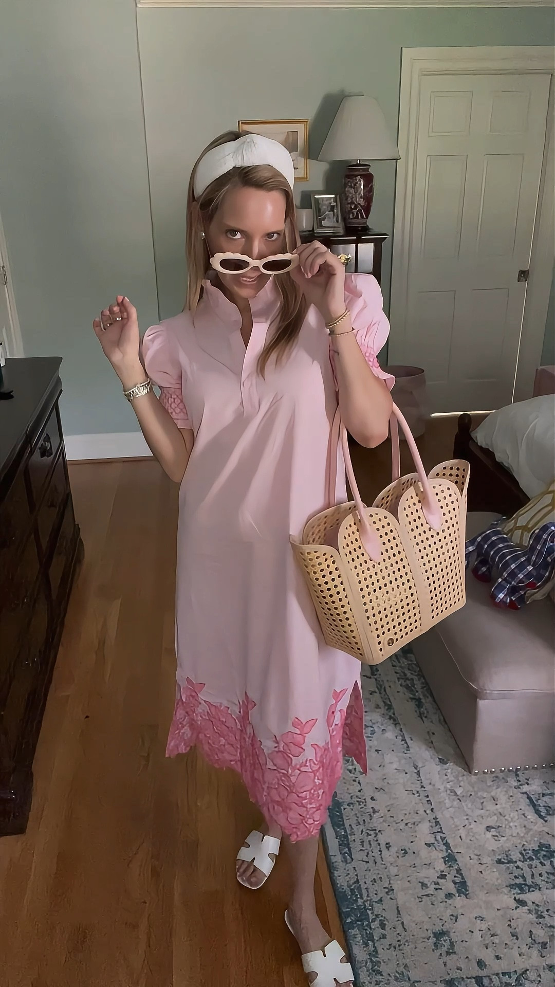 🎀 Tuckernuck style without the splurge! This darling Amazon find is giving preppy, polished perfection with a touch of playful charm 💖 The 100% cotton shirt dress features smocked puff sleeves, a crisp stand collar, and beautifully detailed floral embroidery along the hemline 🌸

I’m wearing the size S in the pink and it’s so lightweight and comfortable — ideal for hot southern days and summer soirées alike ☀️ Paired it with white slides, pearl studs, a cane tote, and my fave scallop sunnies for a Palm Beach meets garden tea party look 🐚🌿🕶

✨Under $60, Prime-eligible, and available in green too! This dress is perfect for brunch, baby showers, church, or any event where you want to look polished but stay cool.

💎 Jewelry is from Melinda Maria — use my code PREPPYREBEL for 10% off your order! I love layering her dainty gold bracelets with classic pearl earrings for an effortless everyday glam ✨

🛍 Tap to shop the full look and save on your sparkle!

#AmazonFashion #TuckernuckDupe #PreppyStyle #LTKunder100 #LTKsummerstyle #GardenPartyVibes #ScallopSunnies #CaneBagStyle #PreppyOnABudget #MelindaMaria #PREPPYREBEL #LTKjewelry #LTKfinds #LTKootd

#LTKFindsUnder50 #LTKFindsUnder100 #LTKOver40