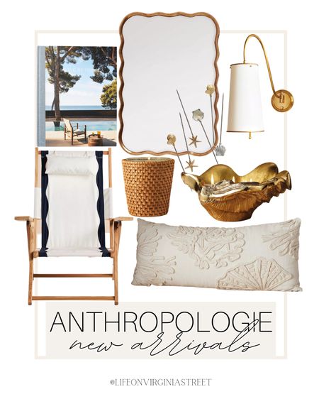 Anthropologie new arrivals! This includes this outdoor beach chair, throw pillow, shell candle, rattan candle, scalloped  mirror, sconce, coastal coffee table book, seashell cocktail picks and more.

anthropologie, coffee table books, coastal home decor, coastal style, coastal living, coastal finds, coastal home decor, beach house decor, summer home decor, outdoor furniture, entry way decor 

#LTKSeasonal #LTKFind #LTKhome