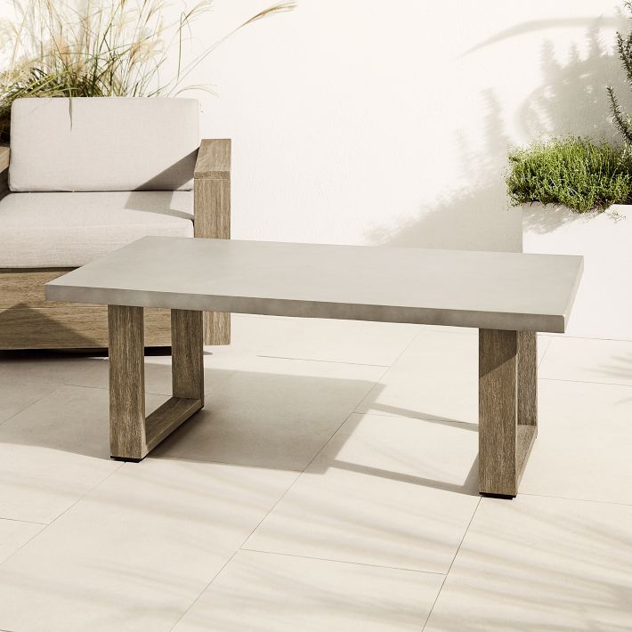 Portside Outdoor Wood/Concrete Coffee Table (50.5") | West Elm (US)