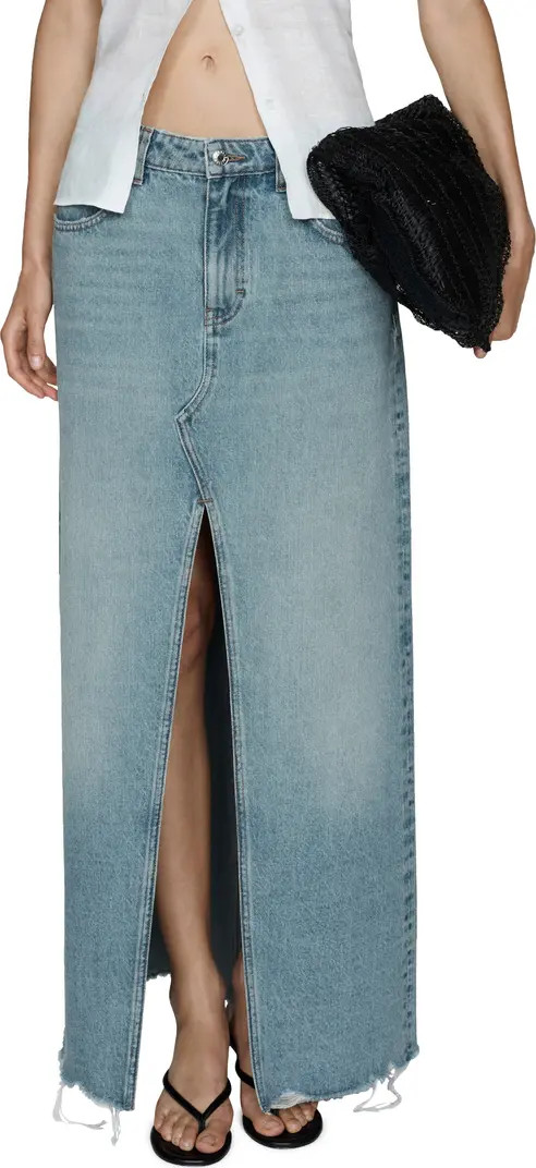 MANGO Denim Maxi Skirt | Nordstrom | Nordstrom