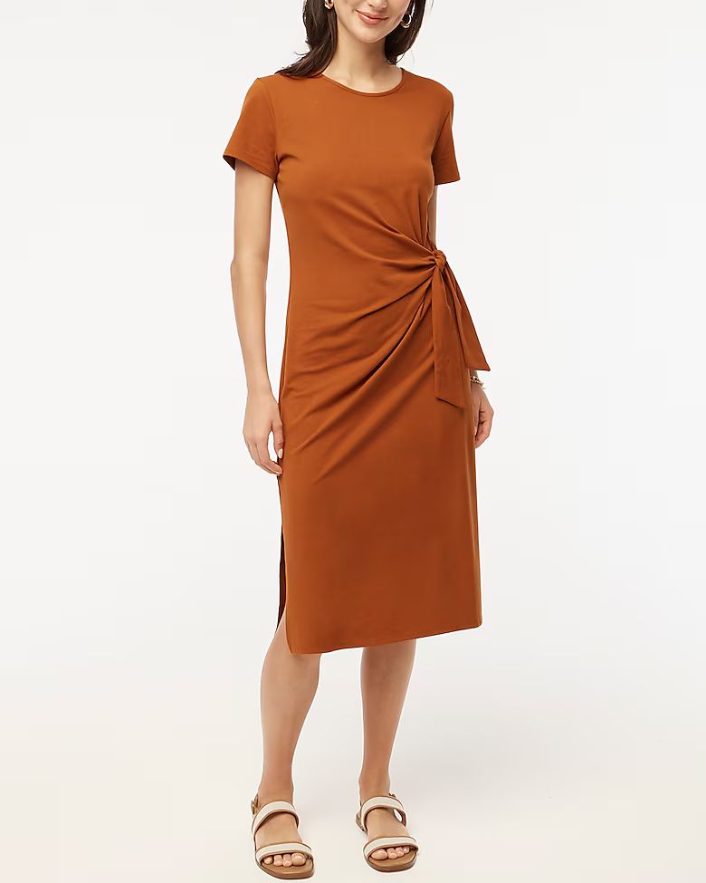 Short-sleeve knotted midi dress | J.Crew Factory