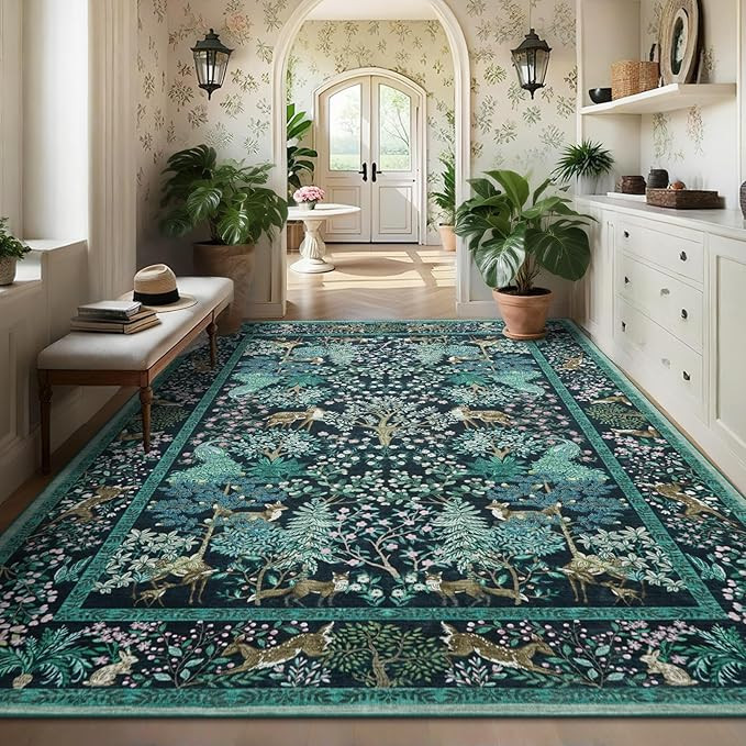 GarveeHome 5x7 Christmas Rug Living Room Rug Non Slip Washable Stain Resistant 5x7 Washable Rugs ... | Amazon (US)