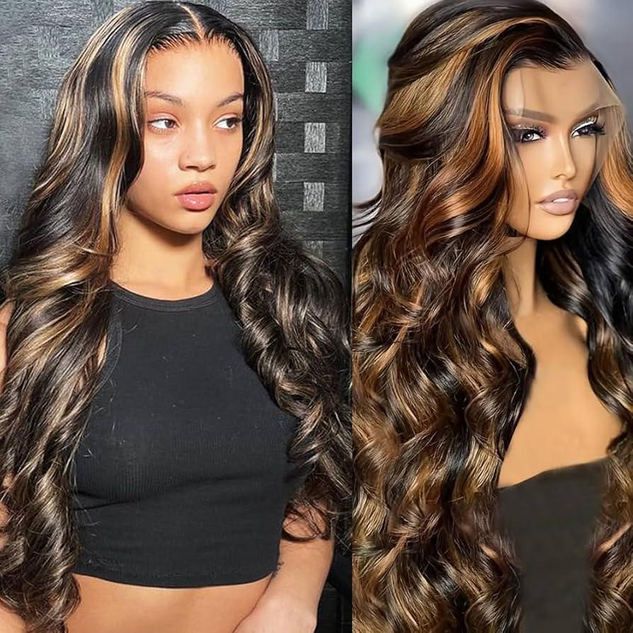 32 Inch Ombre Lace Front Wig Human Hair Pre Plucked 1B/30 13x4 Body Wave Lace Front Wig Human Hai... | Amazon (US)