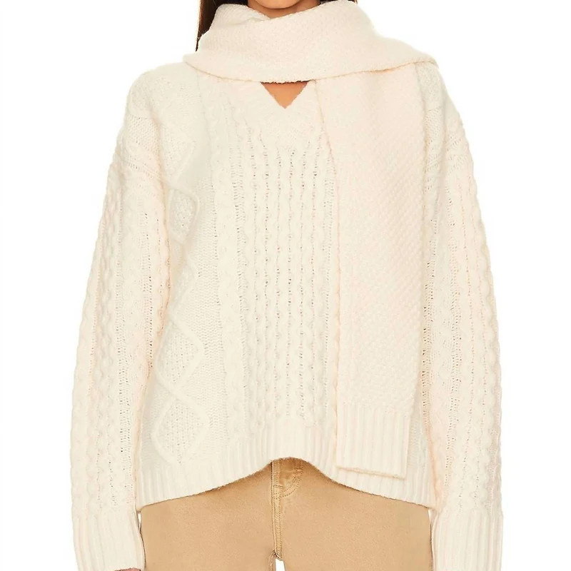 Still Here Minnesota Sweater In Cream - White - M/L | Verishop