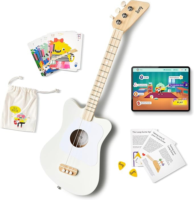 Loog Mini Acoustic kids Guitar for Beginners 3-strings Ages 3+ Learning app and lessons included | Amazon (US)