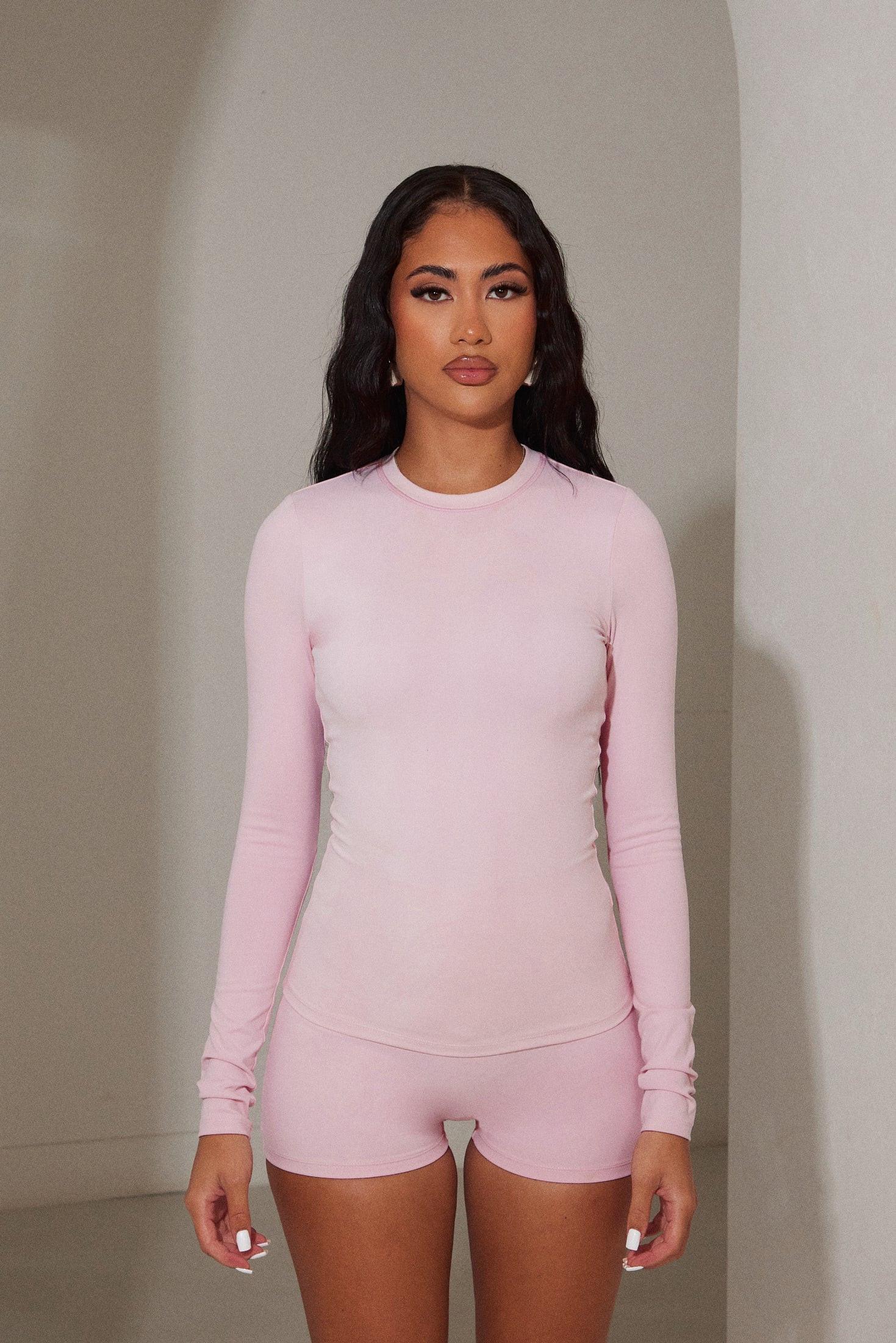 The Sculpt long sleeve tee - Pink | Mars The Label