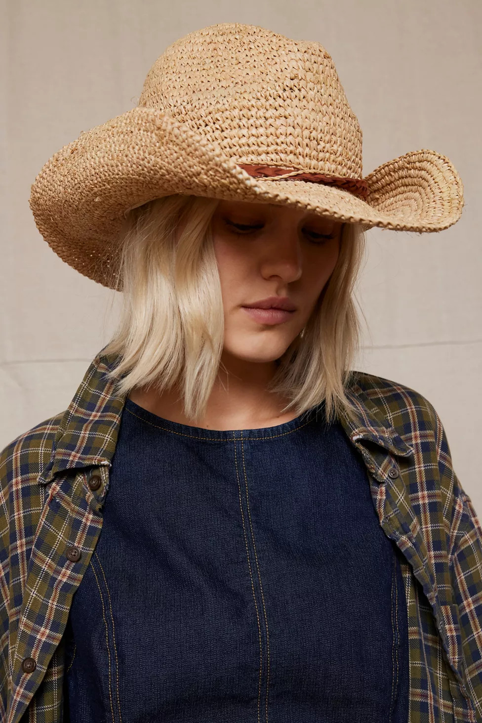 Millie Woven Raffia Cowboy Hat | Urban Outfitters (US and RoW)