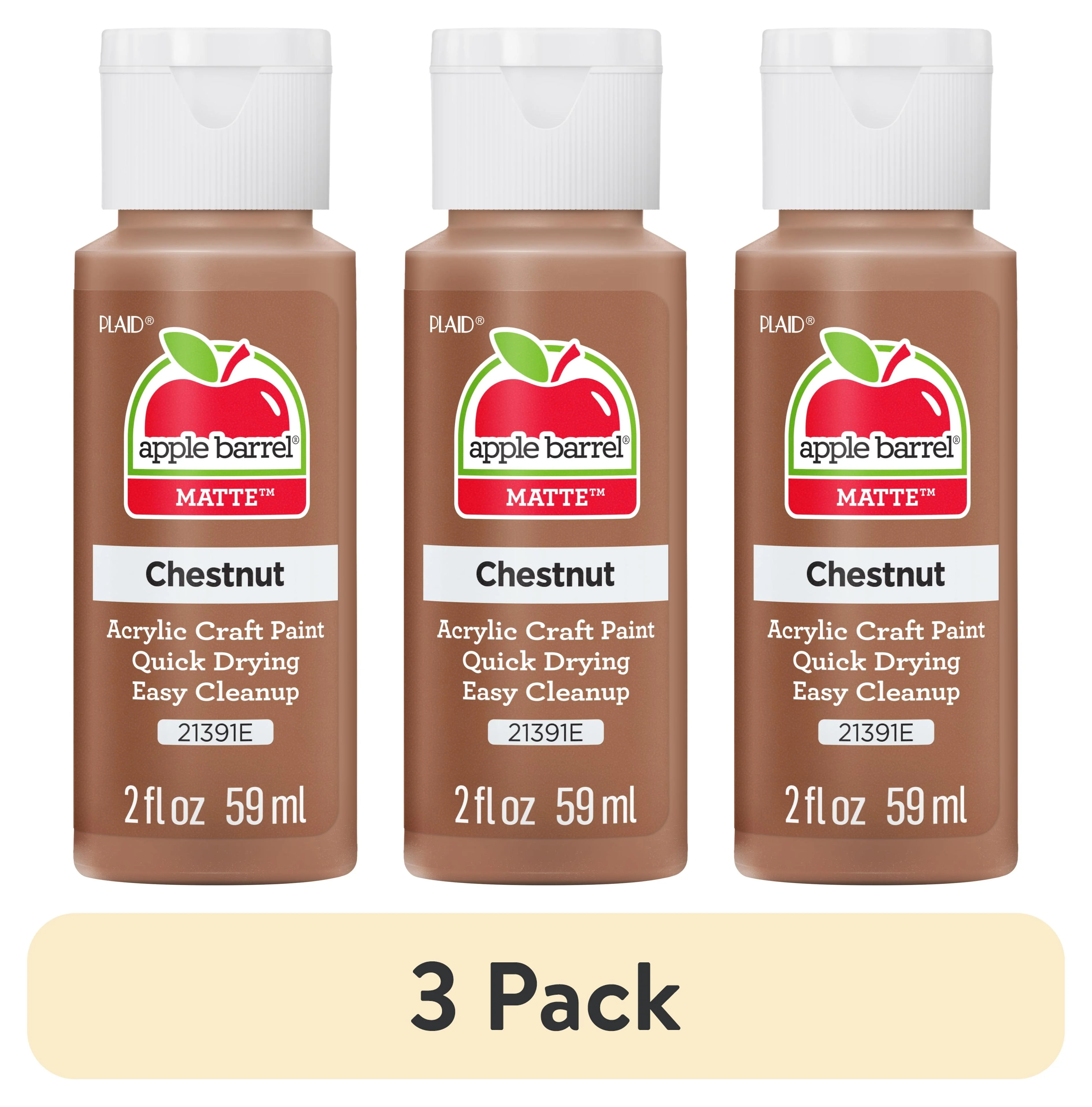 (3 pack) Apple Barrel 21391E Acrylic Craft Paint, Matte Finish, Chestnut, 2 fl oz | Walmart (US)