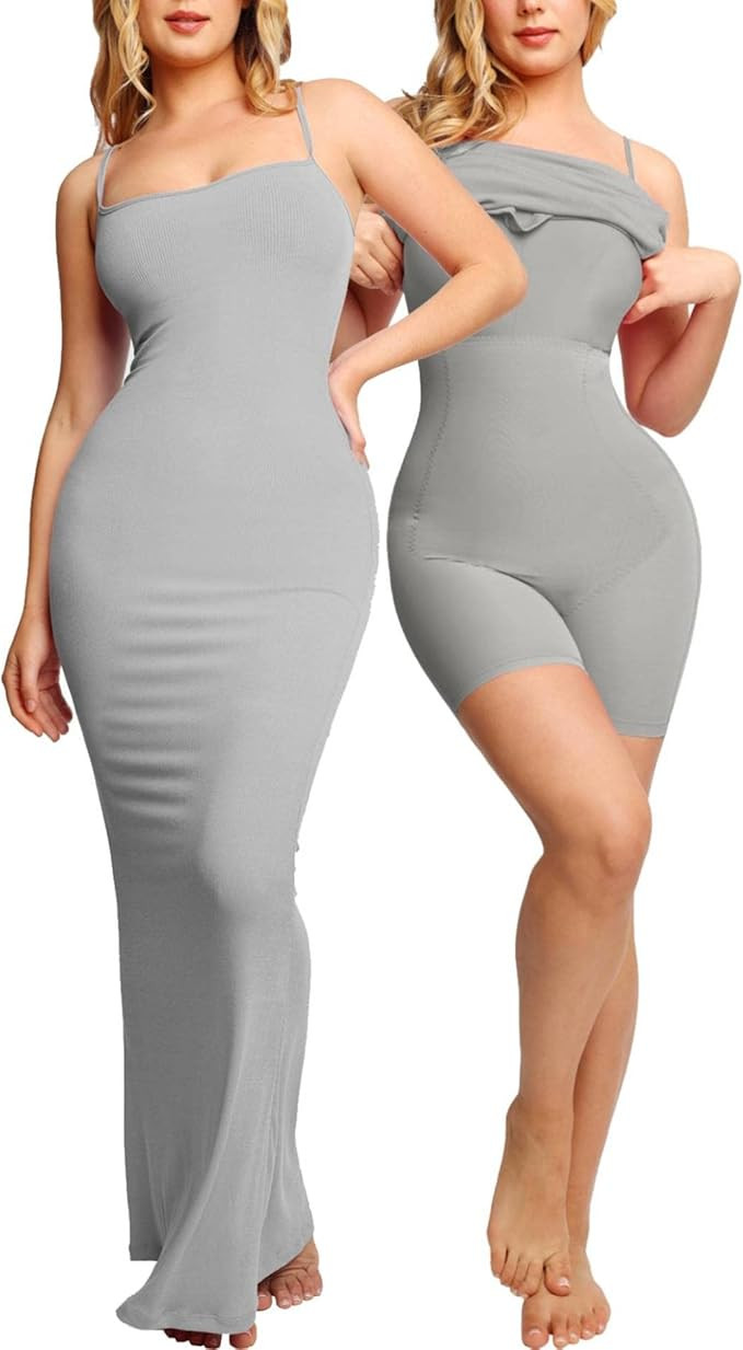 Popilush Shaper Dress Bodycon Slip Maxi Dress Built in Shapewear Bra 8 in 1 Women Sleeveless Casu... | Amazon (US)