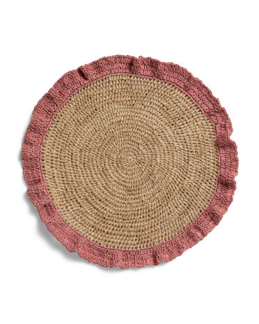 Ruffle Hand Woven Raffia Placemat | TJ Maxx