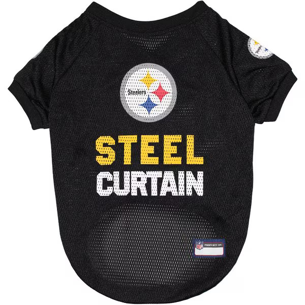 PETS FIRST NFL Dog & Cat Raglan Jersey, Pittsburgh Steelers, Small - Chewy.com | Chewy