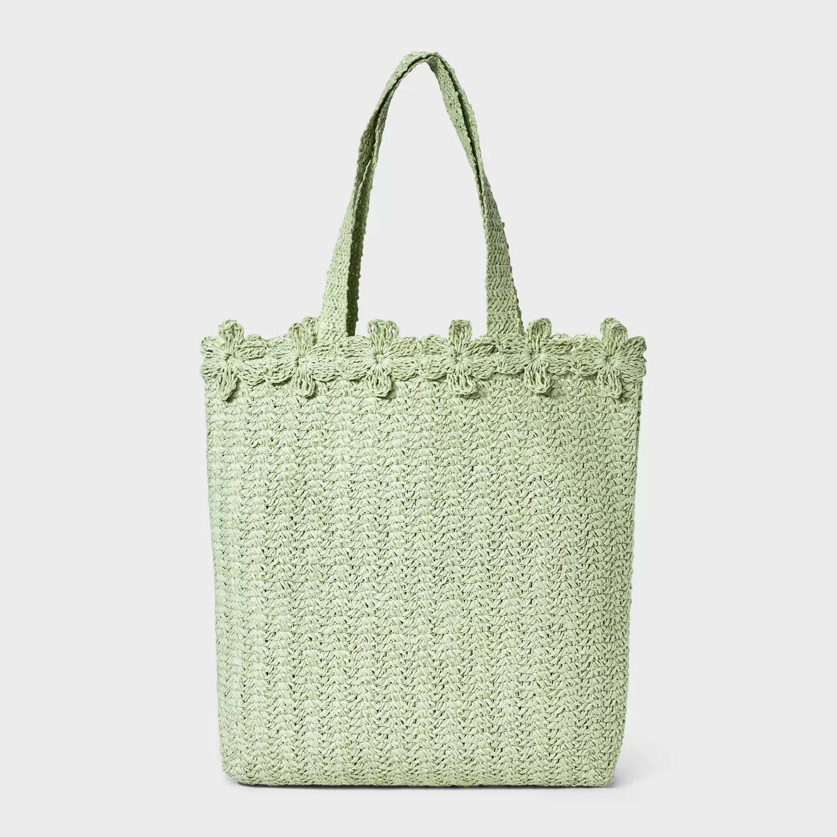 Straw Large Floral Print Tote Handbag - A New Day™  : Woven Paper Straw, Double Handle, Unstruc... | Target