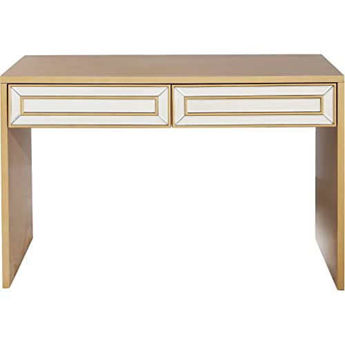 HomeRoots 48" Gold Mirrored Glass Console Table | Amazon (US)