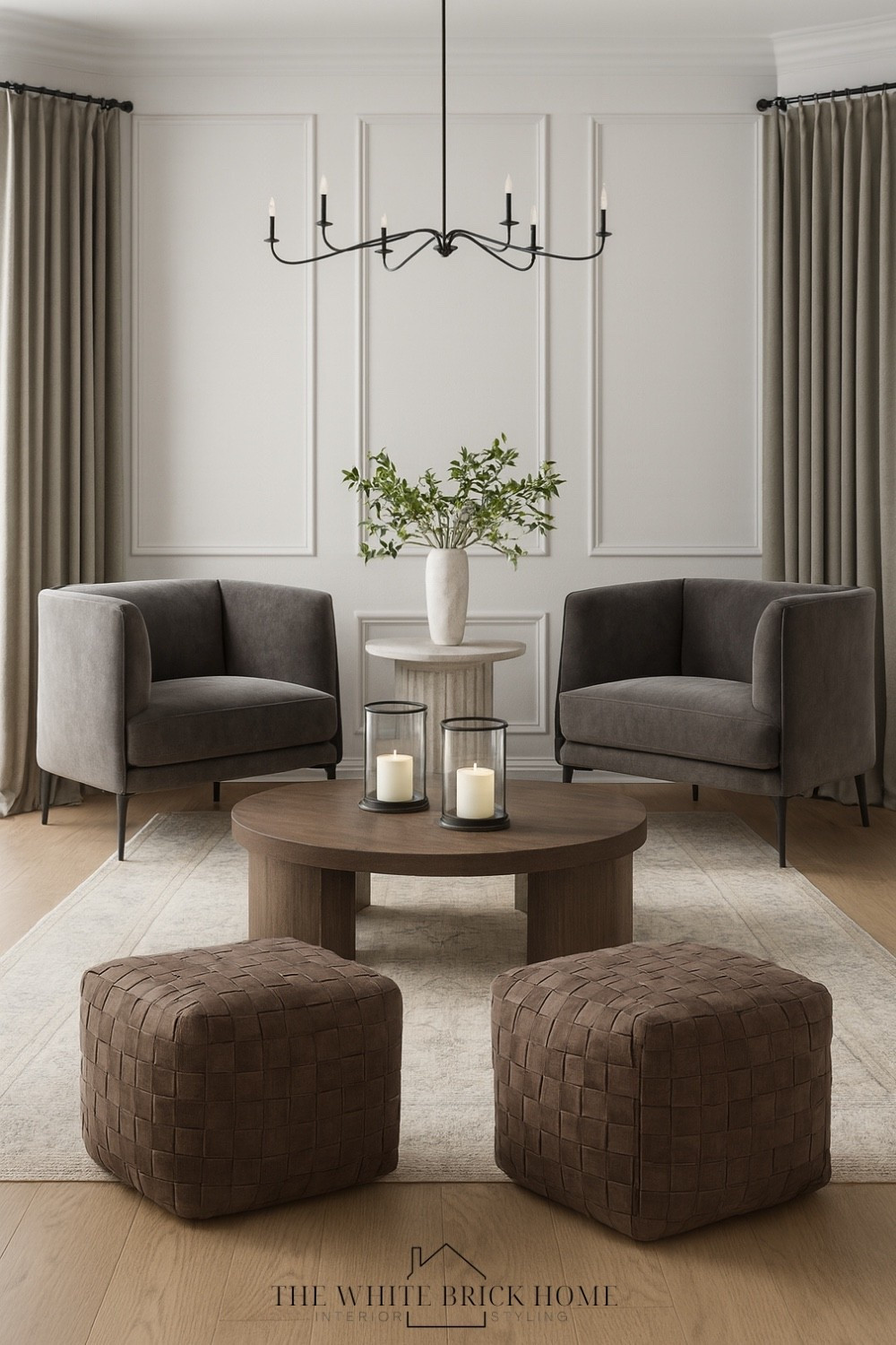 A modern traditional sitting area that blends elegance with contemporary comfort with an inviting, sophisticated room design. 

Sitting area, accent chairs, ottoman, living room, living room rug, area rug, chandelier, black chandelier Wayfair, curtains, drapes, vase, greenery, home decor, living room decor, living room design, living room ideas, home design, living room decor ideas, furniture, living room furniture, Wayfair, pottery barn 

#LTKHome #LTKSaleAlert #LTKStyleTip