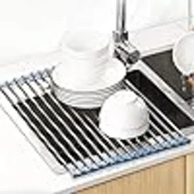 Over The Sink Dish Drying Rack, Stainless Steel Roll Up Dish Drying Rack Kitchen Dish Rack Sink Drying Rack, Foldable Dish Drainer | Wayfair North America