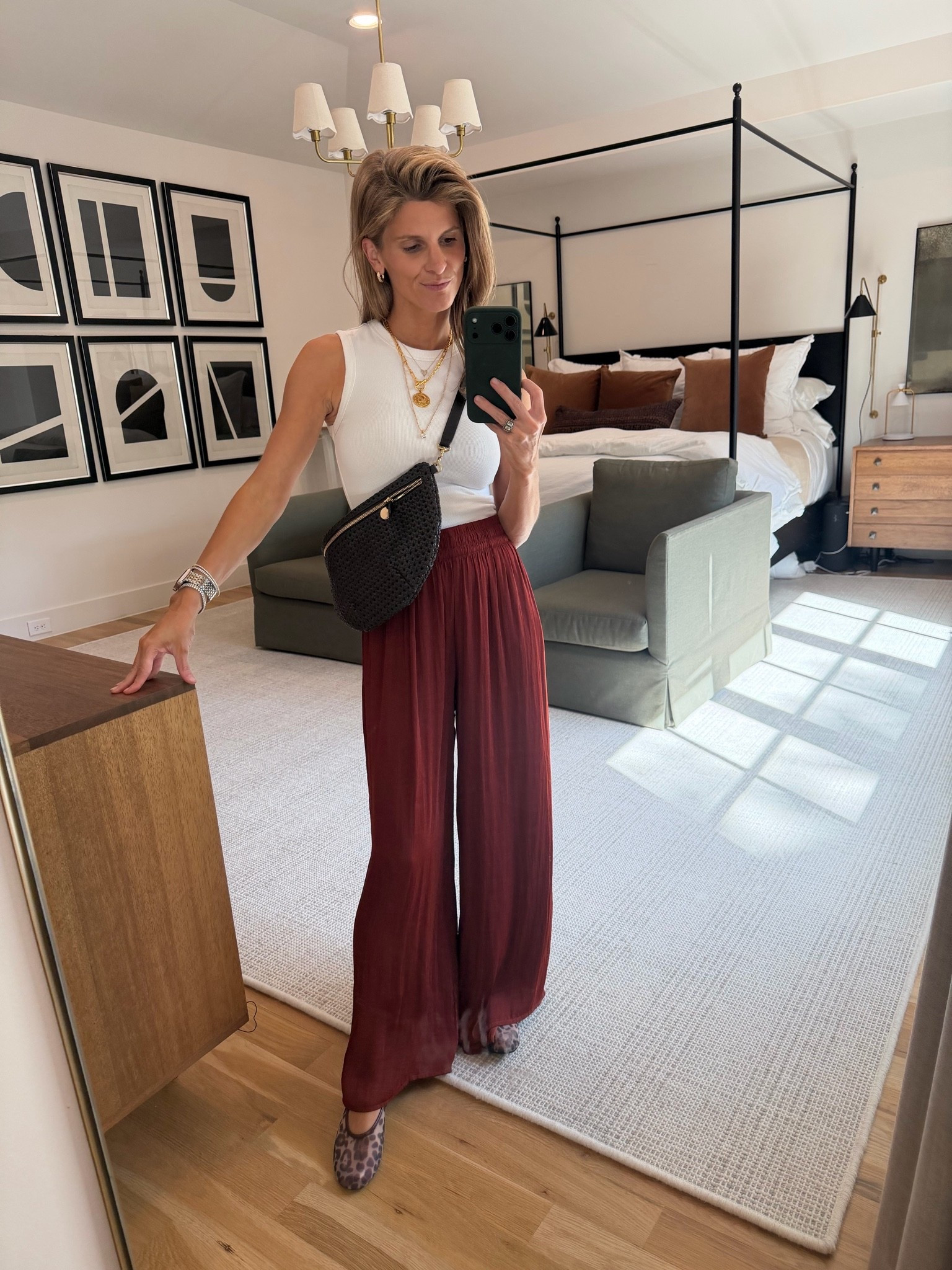 Zara flowy pants and ribbed tank. The perfect fall transition look if it’s still how where you are! I had to get pants hemmed
