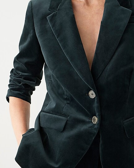 Nipped-in blazer in stretch velvet | J. Crew US