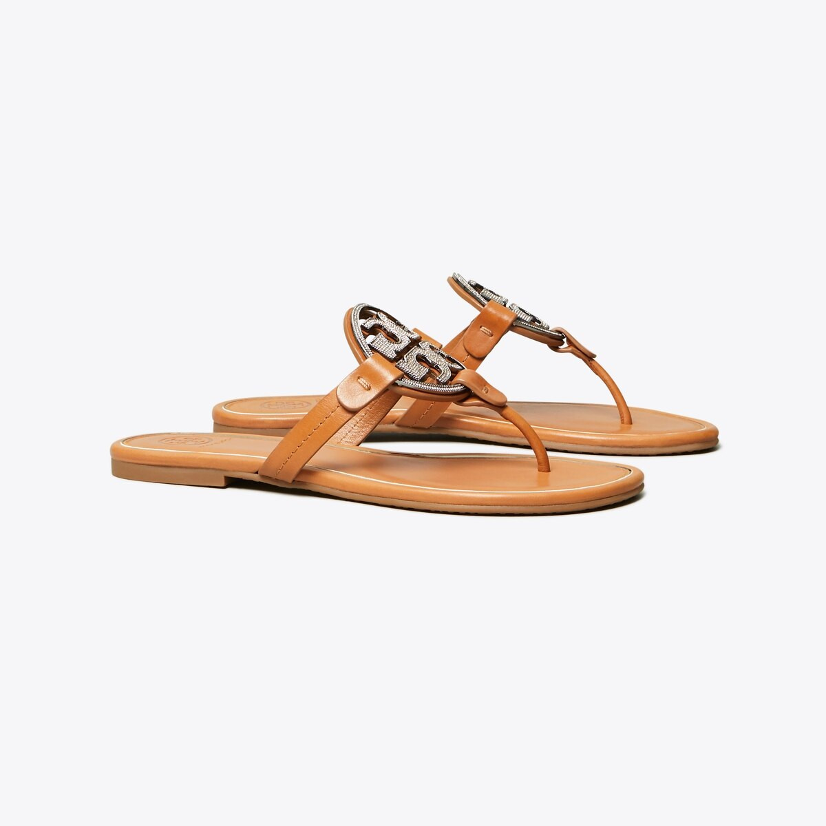 MILLER CRYSTAL-LOGO SANDAL, LEATHER | Tory Burch (US)