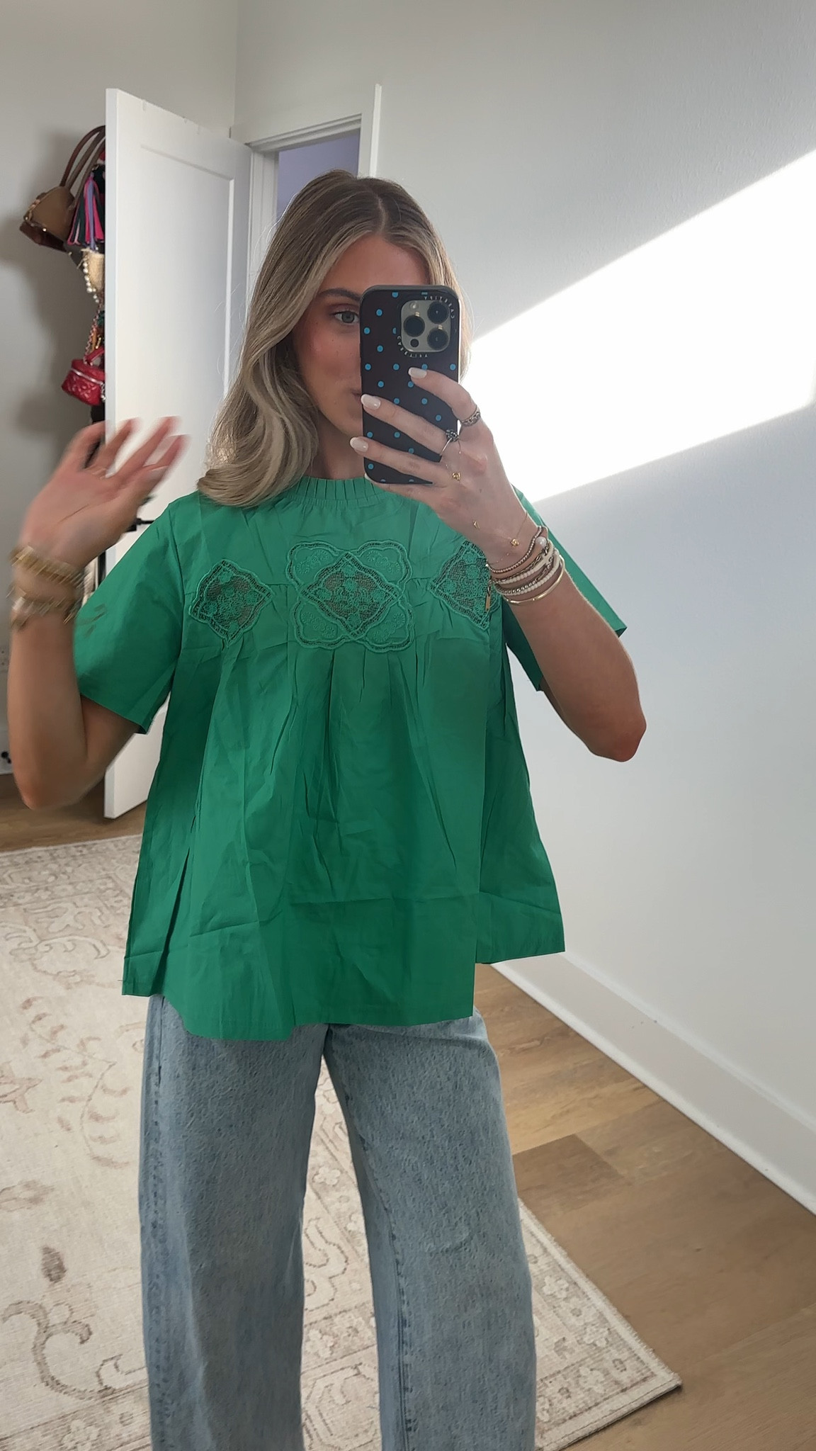 Amazon size small Women Ruffle Crew Neck Blouse Short Sleeve Lace Embroidered Loose Fit Babydoll Casual Tops for Spring Summer

#LTKSaleAlert #LTKWorkwear #LTKootd