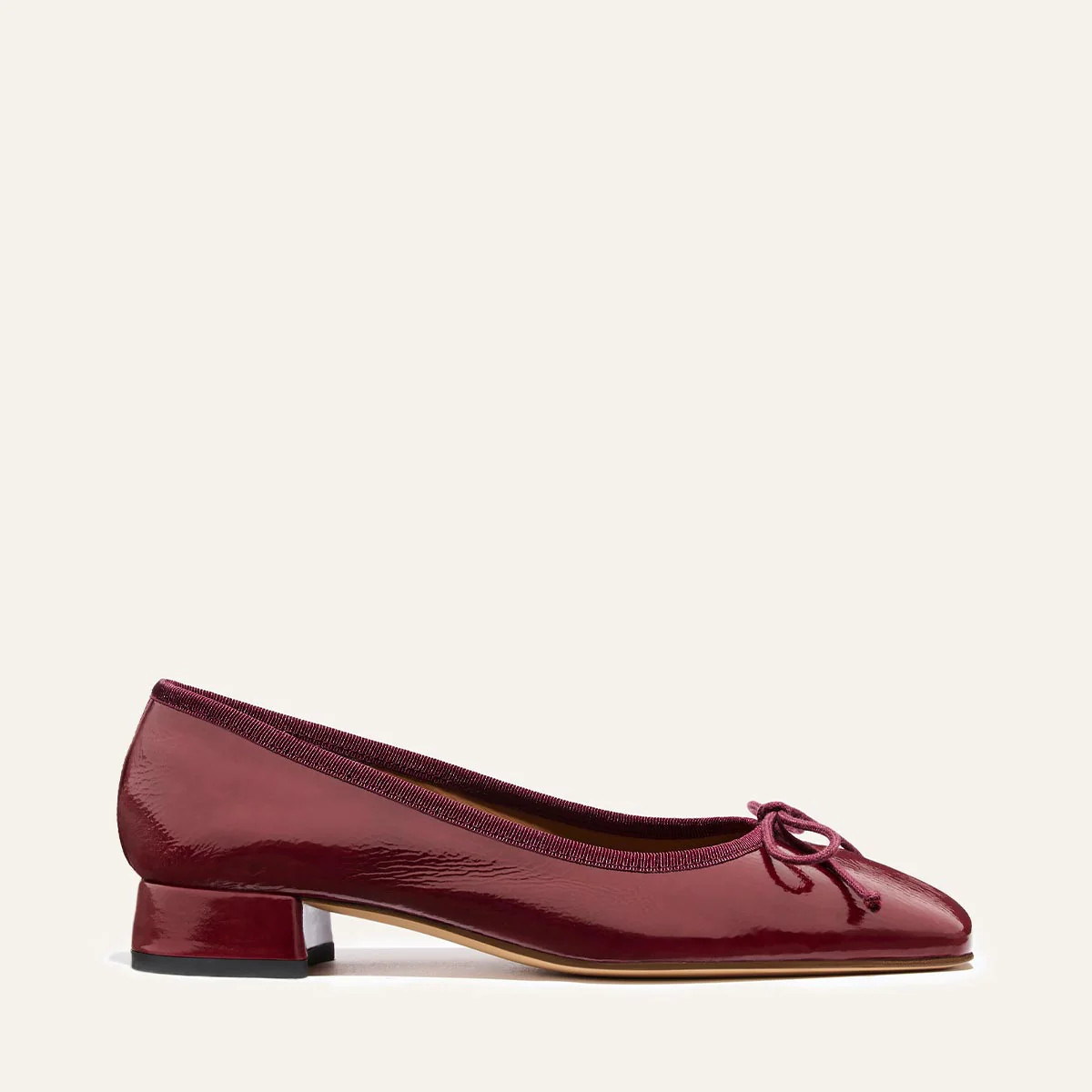 The Ada - Claret Crinkle Patent | Margaux