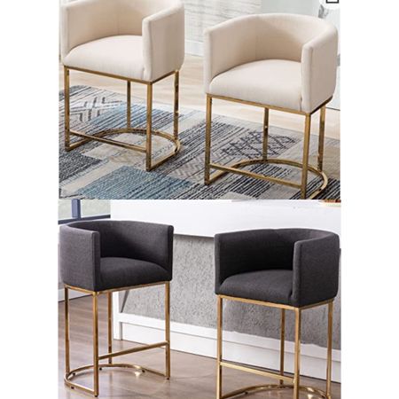 Fancy bar stools love the gold accent. Glam kitchen  

#LTKhome #LTKstyletip