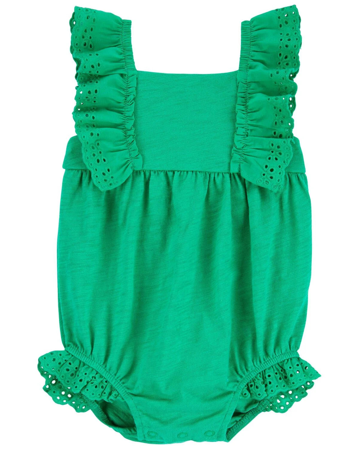 Green Baby Eyelet Lace Romper | carters.com | Carter's