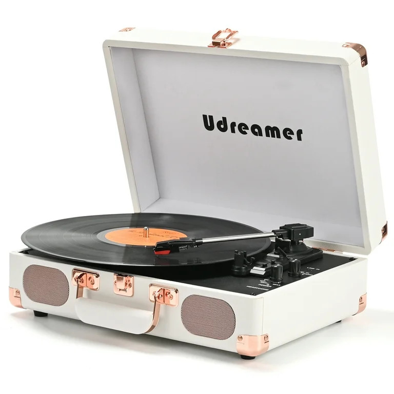 Udreamer Vinyl Record Player 3-Speed Turntable with Bluetooth,Suitcase Portable Vintage Audio Tur... | Walmart (US)