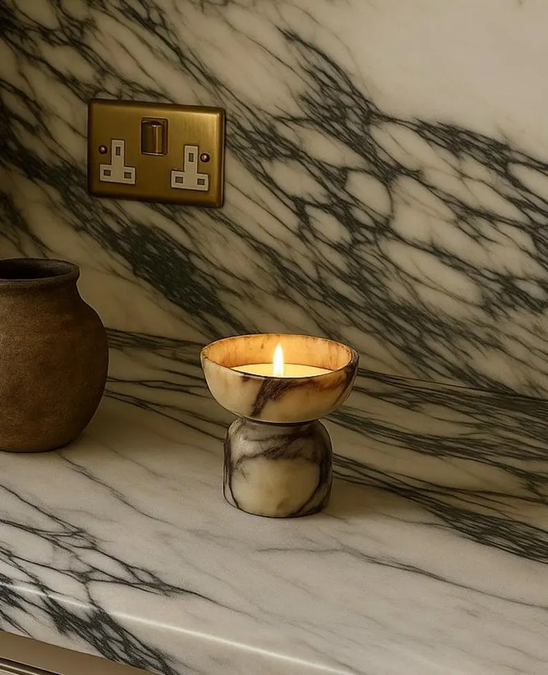 Marble Candle Holder,modern Pedestal,tealight Holder,holiday Home Decor,christmas Ornament,holida... | Etsy (US)