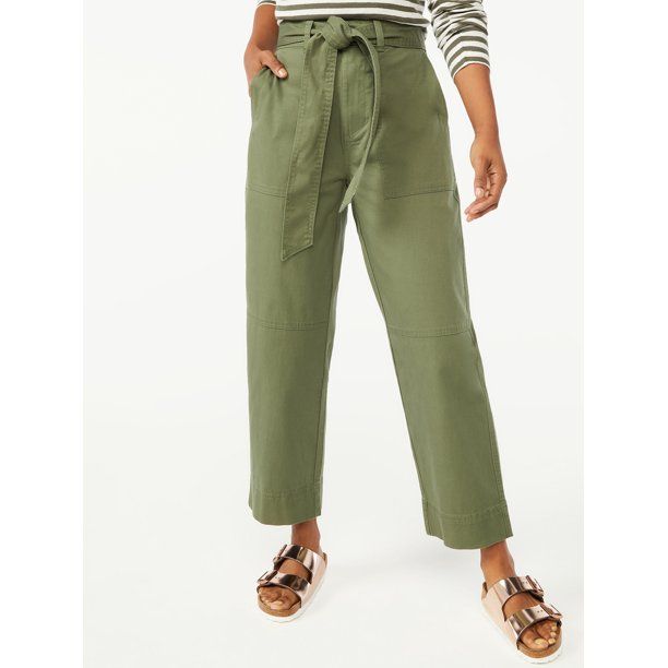 Free Assembly Women's Tapered Belted Fatigue Pants | Walmart (US)