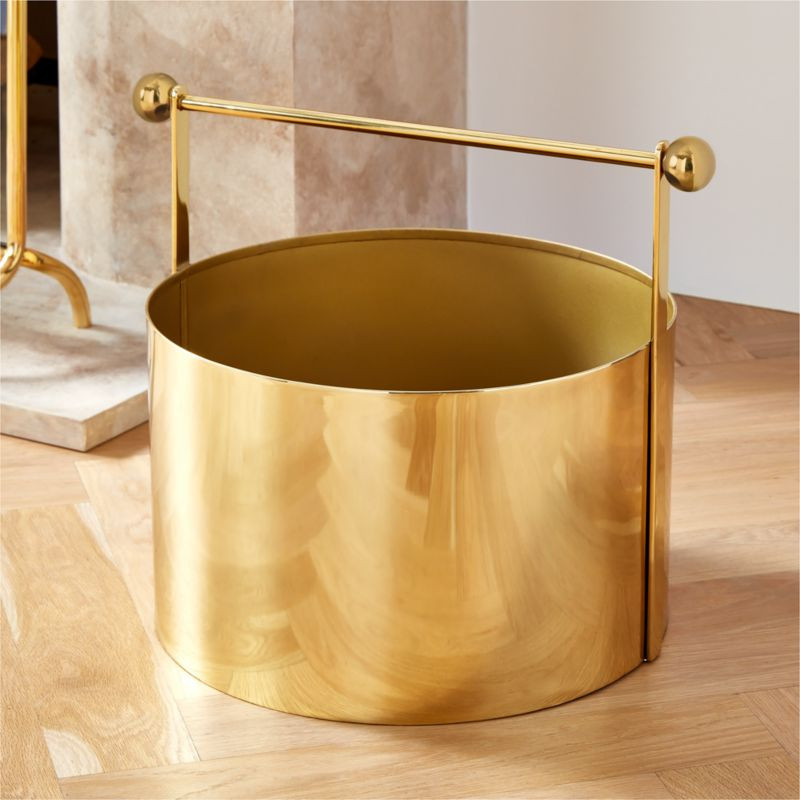 Ameil Polished Brass Fireplace Log Holder | CB2 | CB2
