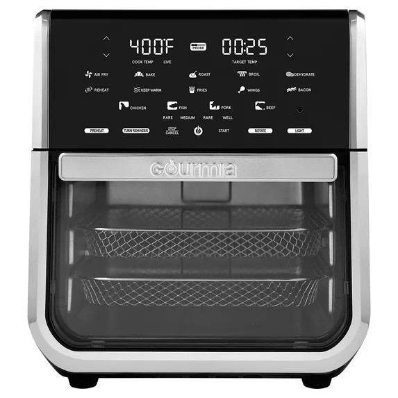 Gourmia All-in-One 14-Quart Air Fryer, Oven, Rotisserie, Dehydrator with Temperature Probe, Stain... | Walmart (US)