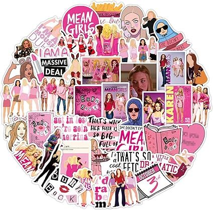 Mean Girl Sticker Pack 50 Pcs US Funny Movie Creative DIY Y2K Stickers Decorative for Laptop Lugg... | Amazon (US)