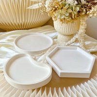 Handmade Candle Tray Minimalistic Decorative Nordic Jewellery Round Hexagon Bean Trinket Dish For Table Settings Simple Home Décor | Etsy (US)