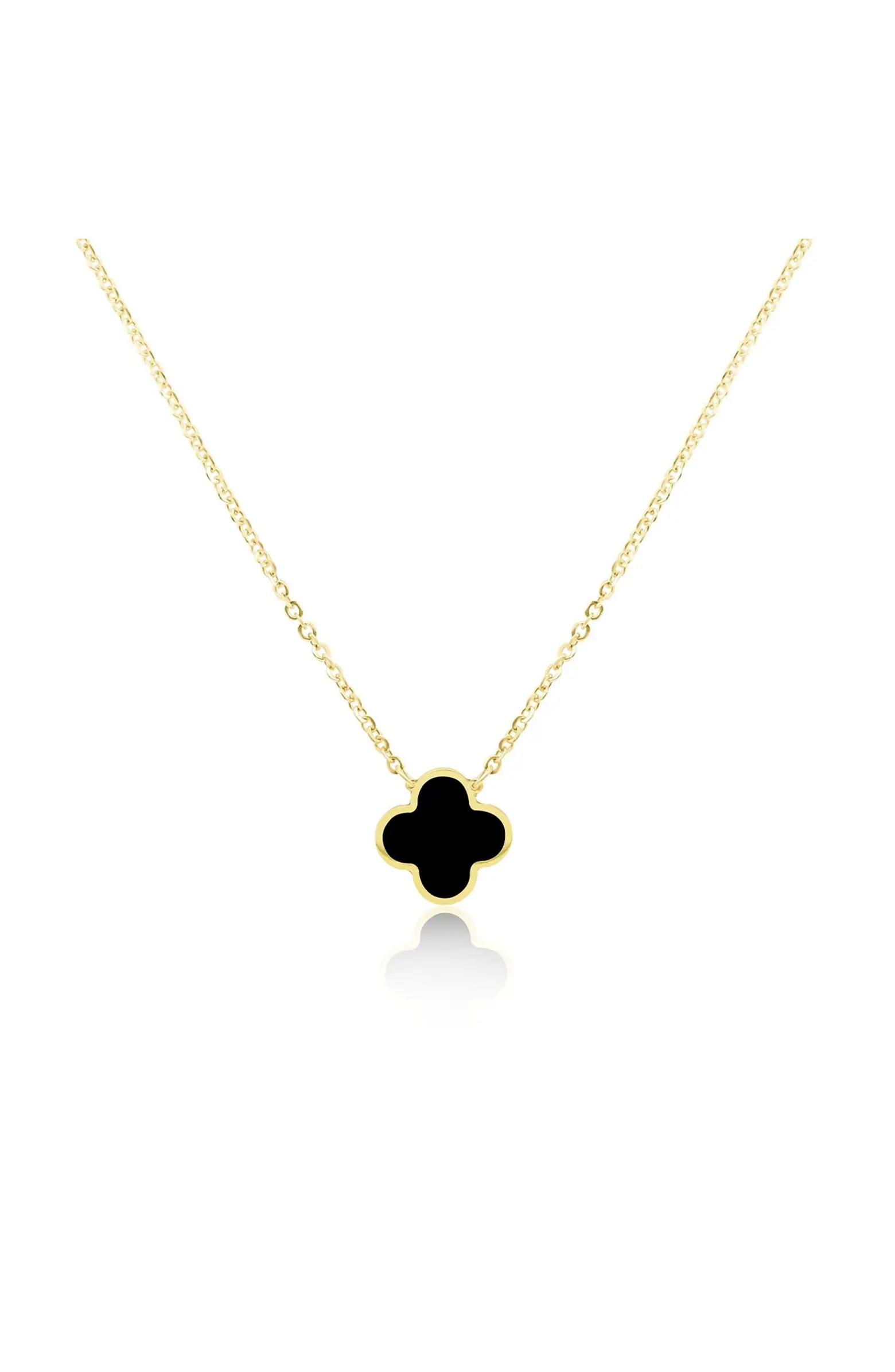 The Lovery Fine Jewelry Small Onyx Single Clover Necklace | Nordstrom | Nordstrom
