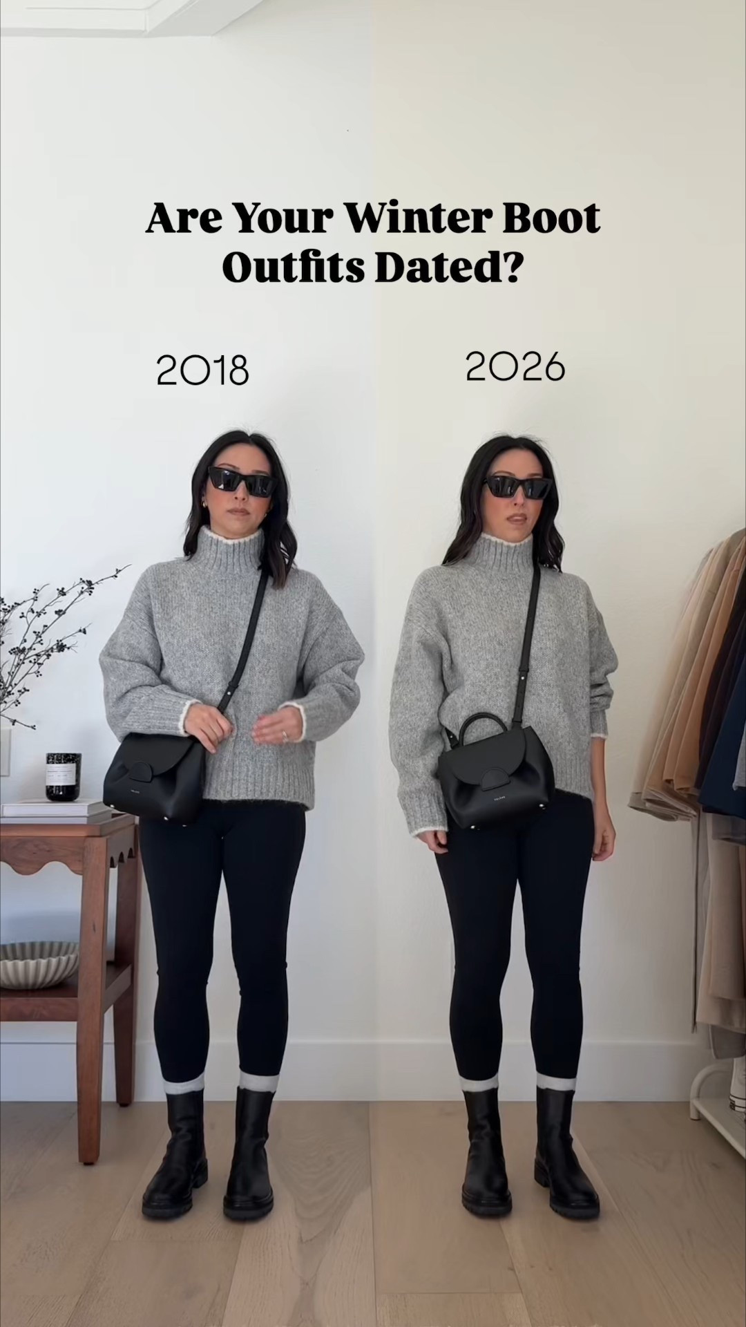 Update your winter boot outfits. Legging should only be worn with athleisure and workout outfits. 

Madewell turtleneck xs
Amazon leggings xs
Amazon socks
Agolde 90’s mid rise 24 - go tts. More of a high rise  
New Balance sneakers 6 
Amazon sling bag
Mango coat xxs - new version is more tts and longer. 


#LTKgrwm #LTKmomlife #LTKPetite