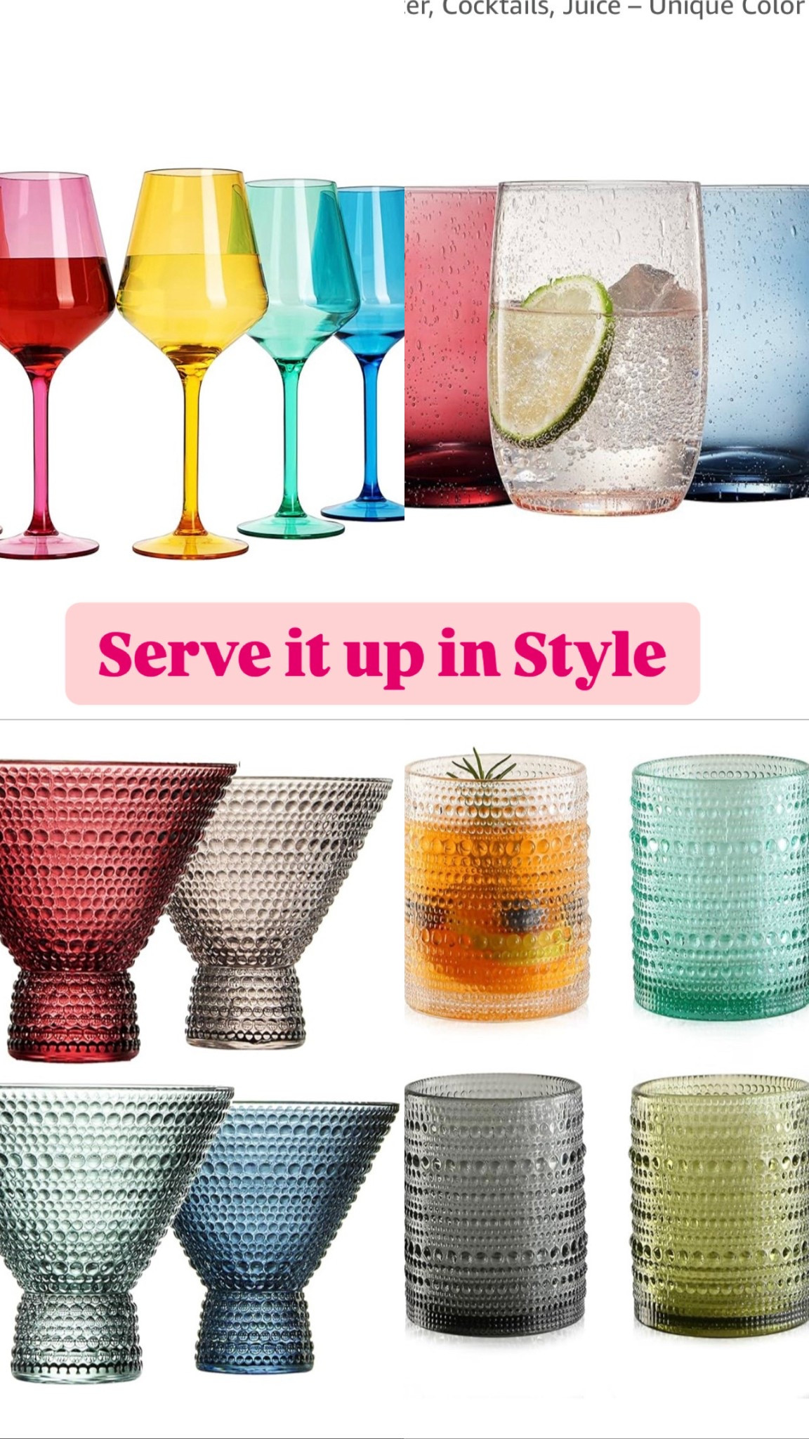 Beautiful glassware to fit your color palette. Picking which one is the hard part. 
Bareare
Entertaining 
Kitchen


#LTKHome #LTKFindsUnder50 #LTKParties