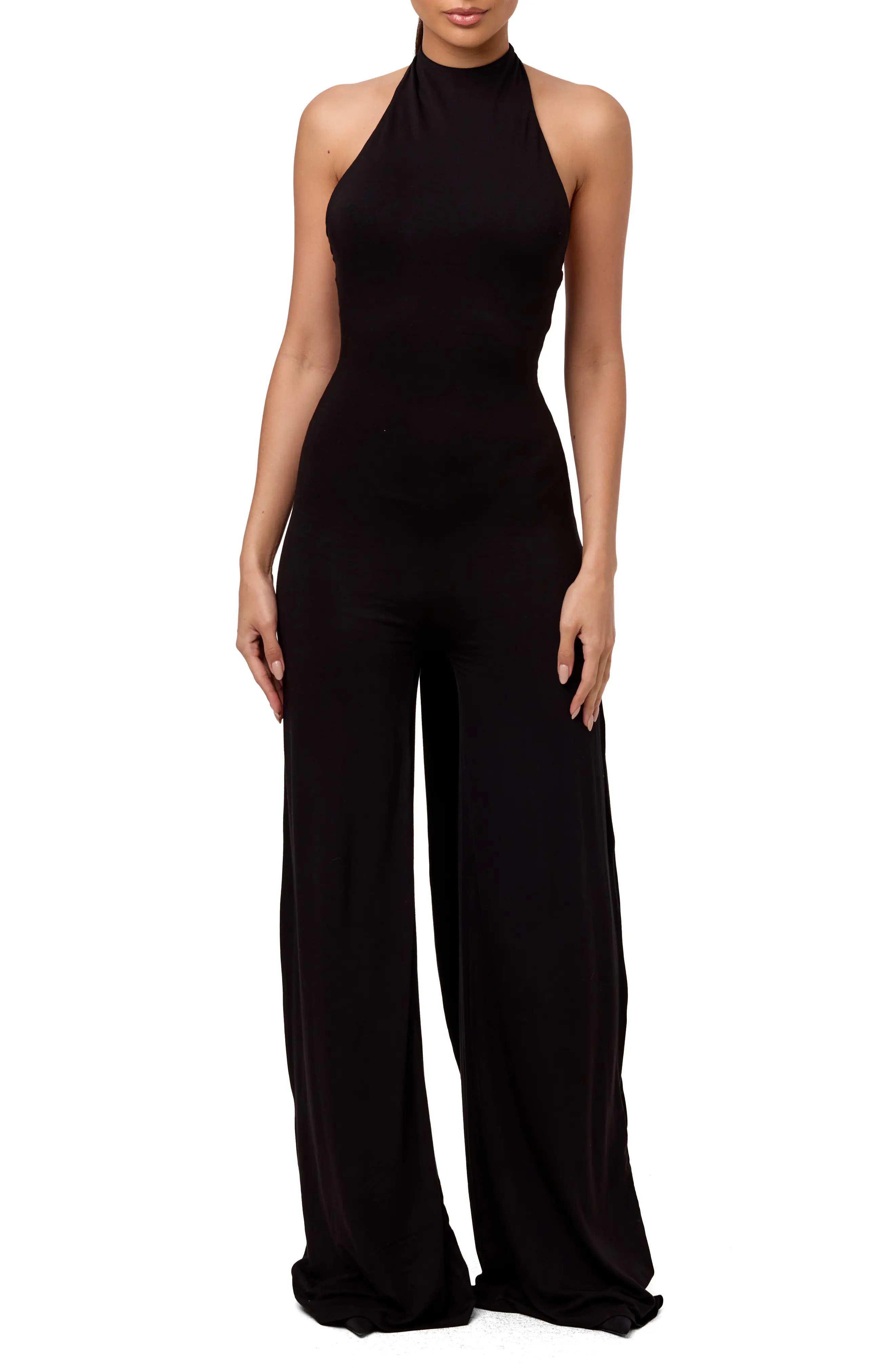 Smooth Halter Wide Leg Jumpsuit (Women) | Nordstrom | Nordstrom