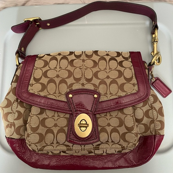 Vintage Coach Shoulder Bag- Pink and Tan | Poshmark