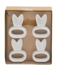 set of 4 ceramic bunny ears napkin rings | TJ Maxx