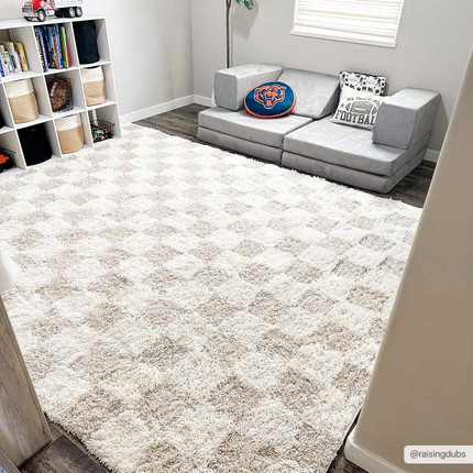 Checkered Shag Rug