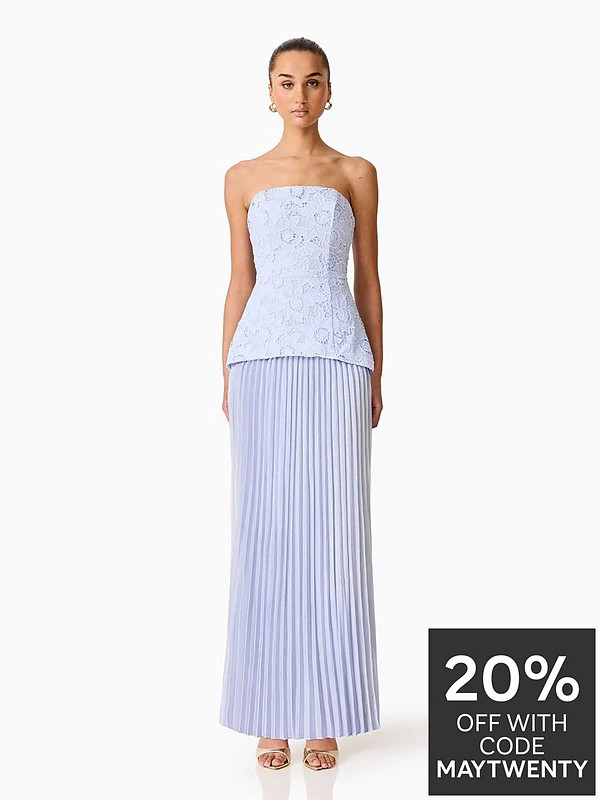 Elliatt Lacy Strapless Gown - Blue | Very (UK)