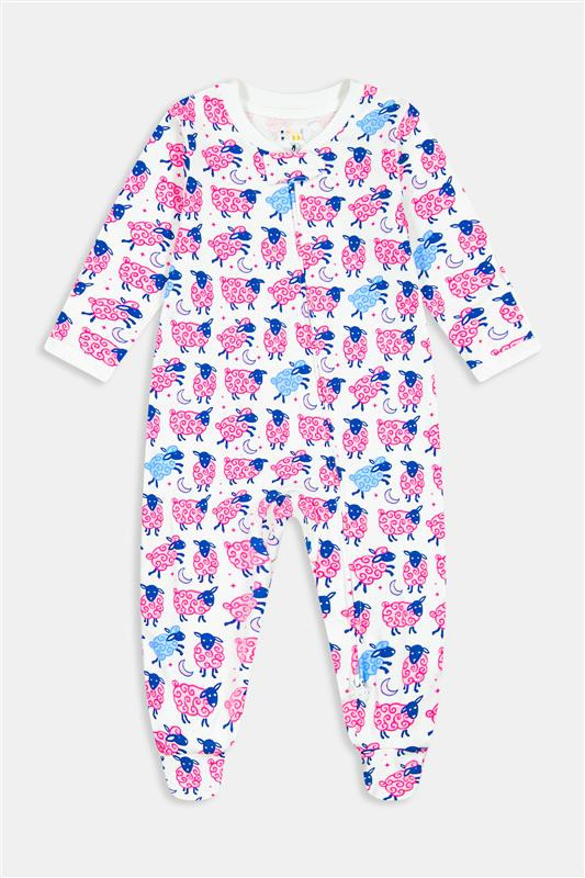 Infant Sammy The Sheep Zipper Footie | Roller Rabbit