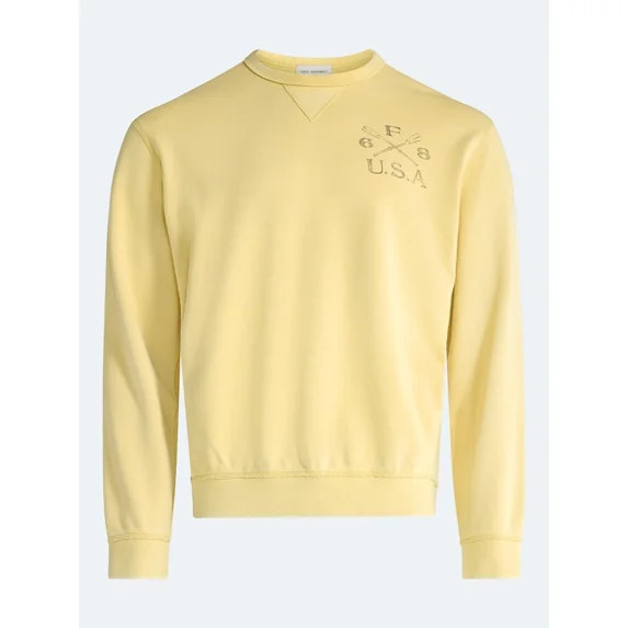 Free Assembly Men's Graphic Cotton Sweatshirt with Long Sleeves, Sizes S-3XL | Walmart (US)