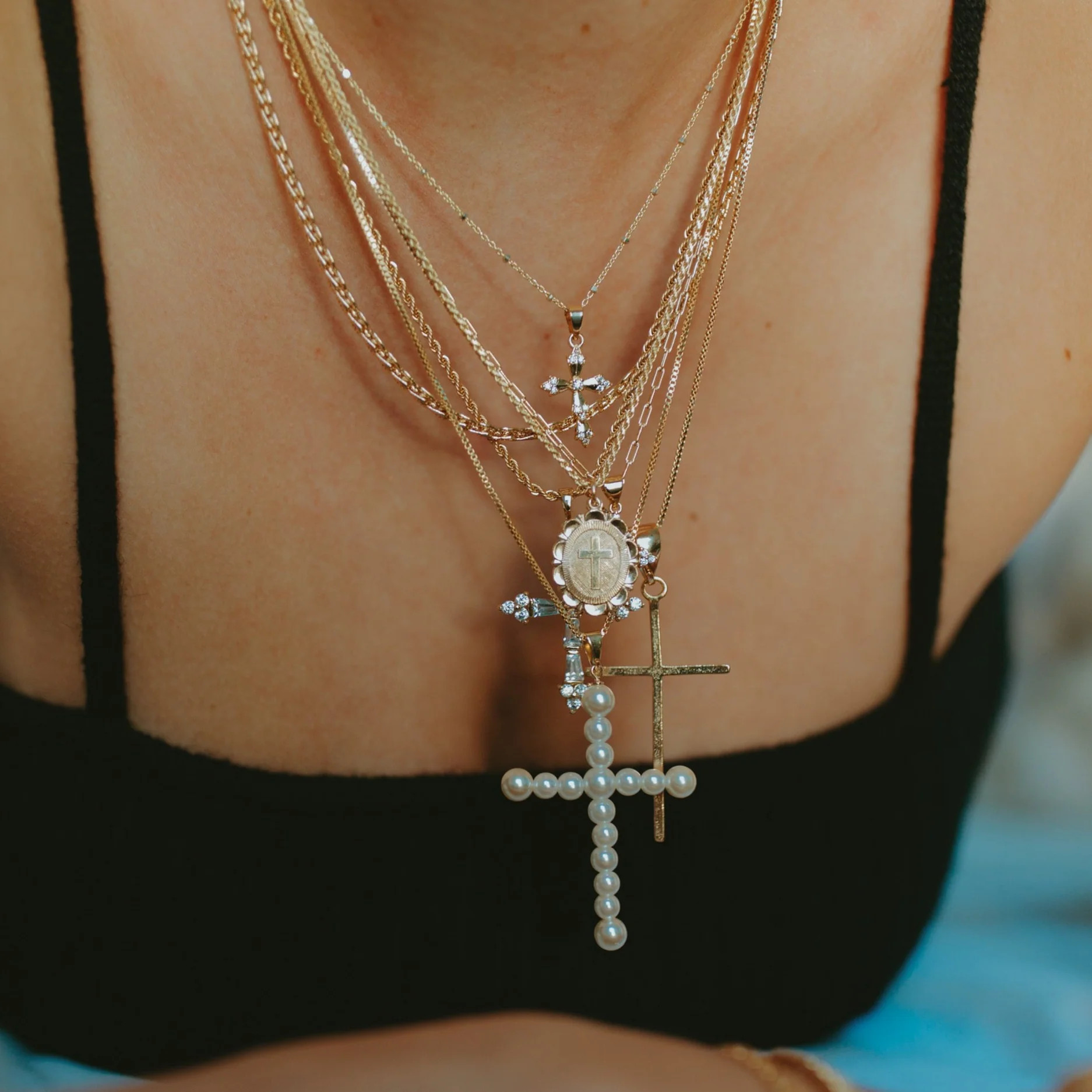 Vivian Pearl Cross Necklace | Joy Dravecky
